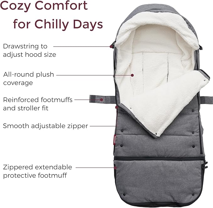 Momcozy Stroller Footmuff | Universal, Weather-Proof, Warm Stroller Bunting Bag - Image 3