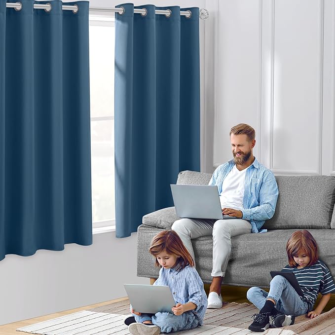 HOMEIDEAS Dark Teal Blackout Curtains - Image 2