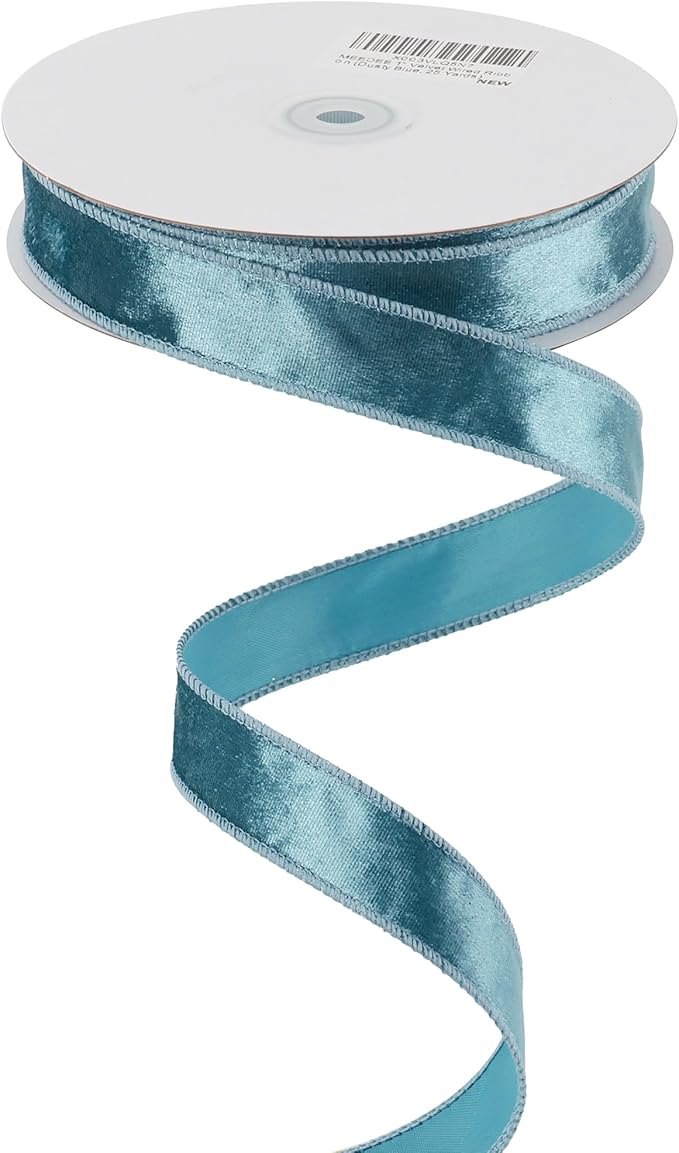 MEEDEE Dusty Blue & French Blue Velvet Ribbon by MEEDEE