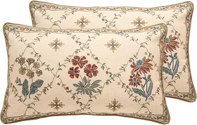 patdrea Designer Throw Pillow Covers Set of 2, Rectangle Vintage Light Brown by Welcometopatdrea
