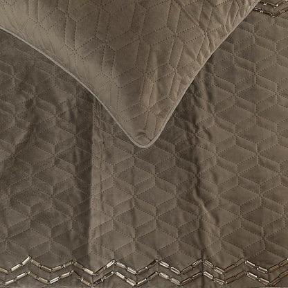 The HomeCentric King Queen Twin Gray Handmade Queen 74"x18" Bed Runner - Image 3