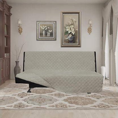 Easy-Going Futon Sofa Slipcover Reversible Sofa Cover Armless Couch Cover Water - Image 2