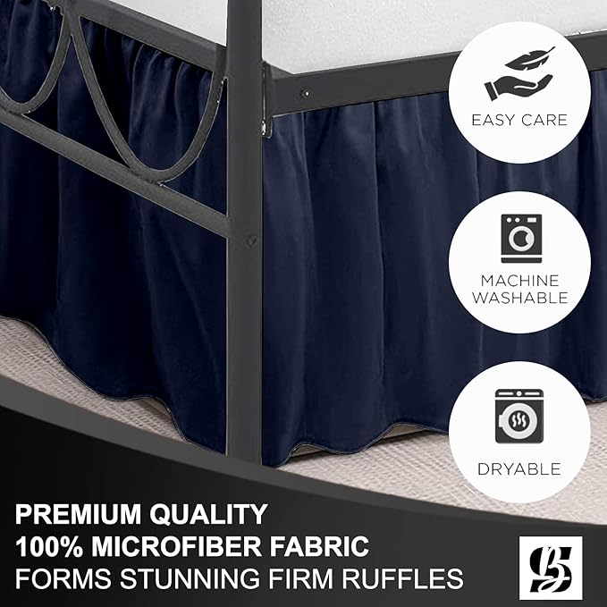 SKY BEDDINGS - Queen Size Ruffled Bed Skirt - 21 Inch Drop Dust Ruffle Bed - Image 6