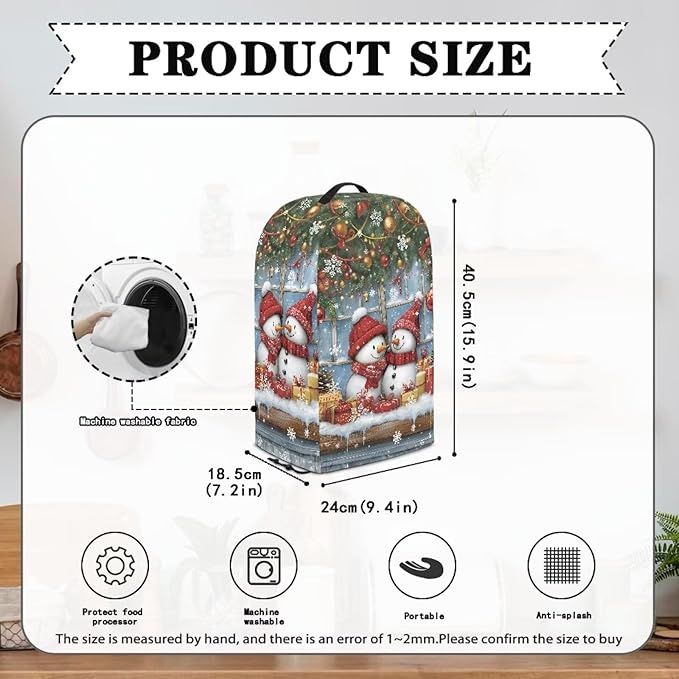 Xmas Snowman Print Blender Dust Cover, Stand Mixer or Coffee Maker Appliance - Image 6