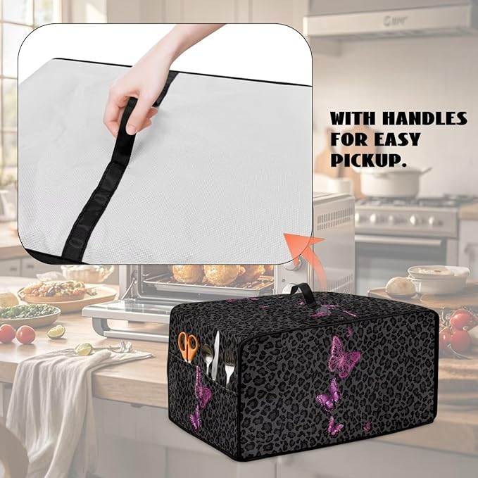 Butterfly Leopard Print Microwave Oven Dust Cover Heavy Duty Microwave Oven - Image 5