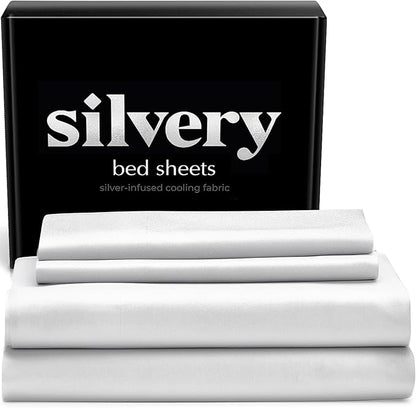 Silvery Silver Infused Bed Sheets Set by Silvery