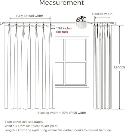 TWOPAGES 36 W x 102 L inch Pinch Pleated Curtain Blackout Linen Drapery - Image 6