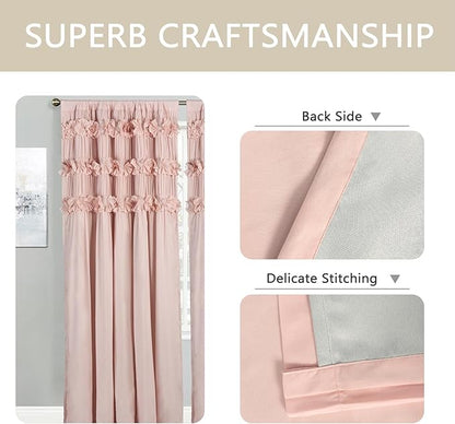 Luxurious Peach Pink Blackout Curtains - Image 7
