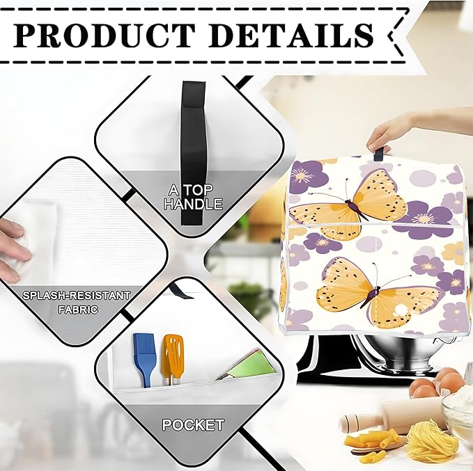Mixer Dust Cover for 6-8 Qt Stand Mixer, Cloth Cover - Image 3