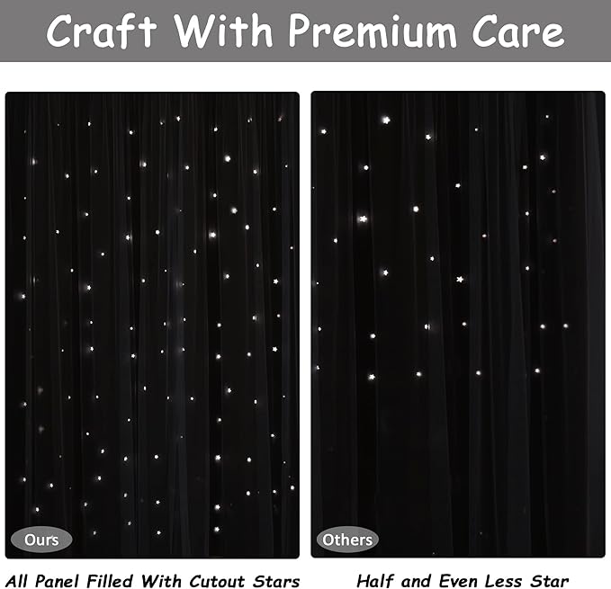 Kinryb Blackout Curtains for Girl Bedroom/Living Room/Classroom, Sheer Overlay - Image 6