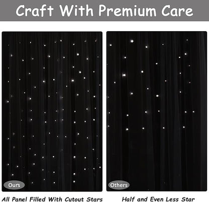 Kinryb Blackout Curtains for Girl Bedroom/Living Room/Classroom, Sheer Overlay - Image 6