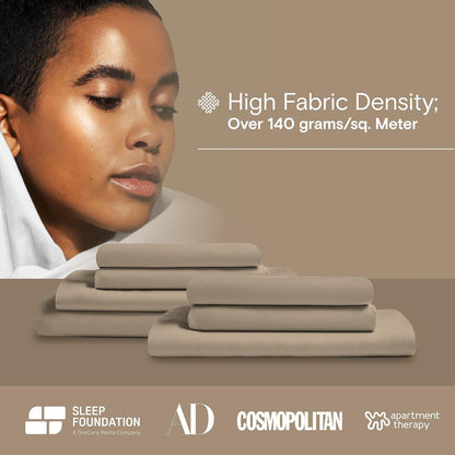 doz sheet set, 100% viscose derived from bamboo showing dimensions