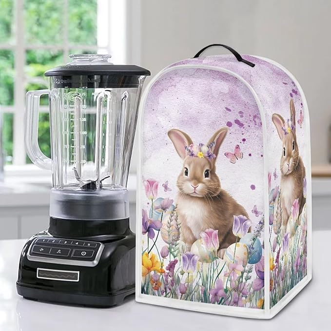 Easter Bunny Blender Covers for Kicthen, Tulip Coffee Machine Dust Cover - Image 3