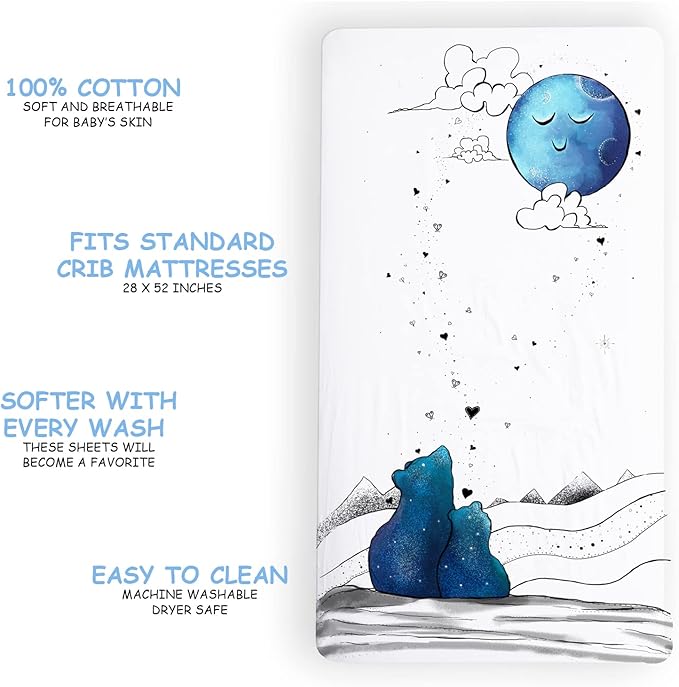 JumpOff Jo - Fitted Crib Sheet, Super Soft 100% Cotton Sheet - Image 2