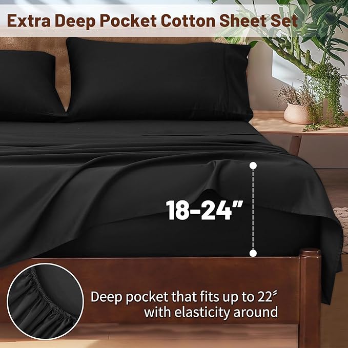 Extra Deep Pocket Queen Sheets 18-24 Inch 1000 Thread Count 100% Egyptian - Image 2