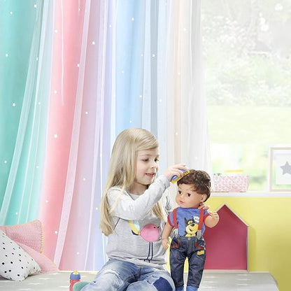 Kinryb Rainbow Star Cut-Out Kids Bedroom Curtains - Image 5