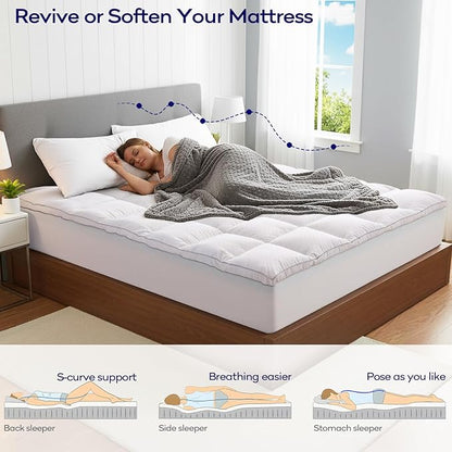 OLANLY Dual-Layer 4 Inch Full Size Memory Foam Mattress Topper - Image 3
