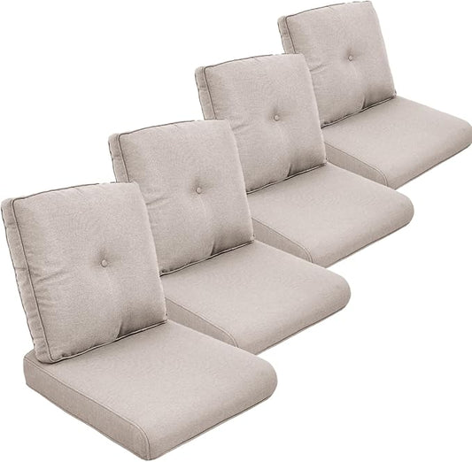 Outdoor Cushion Set of 4, Waterproof Outdoor Seat Cushions 25x22, Patio Chair by moosprr