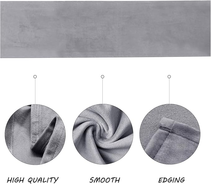 BALCONY & FALCON Velvet Table Runner 14"x118" Silver Gray Luxury Machine - Image 2
