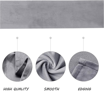 BALCONY & FALCON Velvet Table Runner 14"x118" Silver Gray Luxury Machine - Image 2