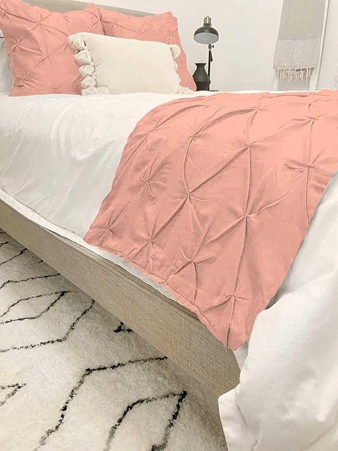 Bed Runner Set - 100% Pure Cotton 800 Thread Count - Luxury 1 Pinch Pleated Bed - Image 3
