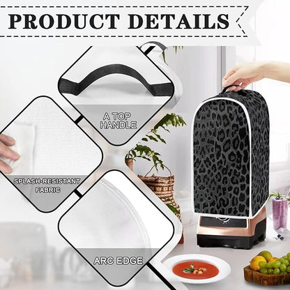 Talayituse Black Leopard Print Blender Dust Cover, Fingerprint Protection Cover - Image 4