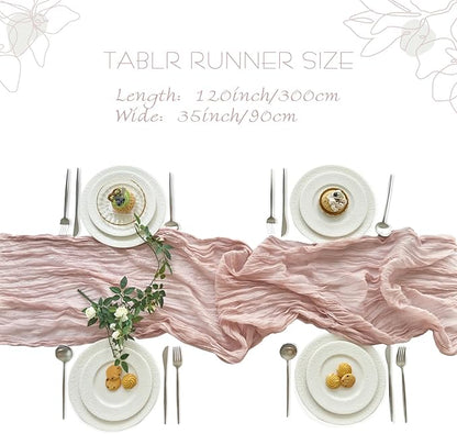 IVAPUPU 8 Pcs Cheesecloth Table Runner - 10ft Dusty Pink Boho Gauze Cheese - Image 4