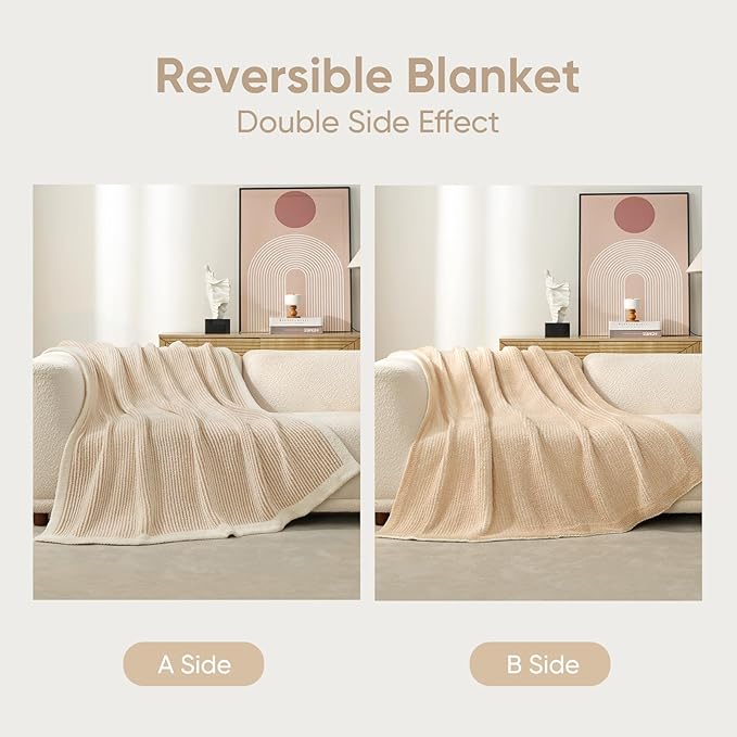 Snuggle Sac Fluffy Bedding Blanket Twin Size, Soft Luxurious Knit Throws - Image 2