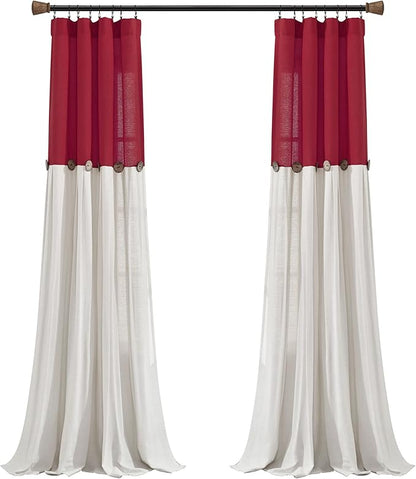Lush Decor Linen Button Window Curtain Panel, Bedroom & Dining Room - Image 9