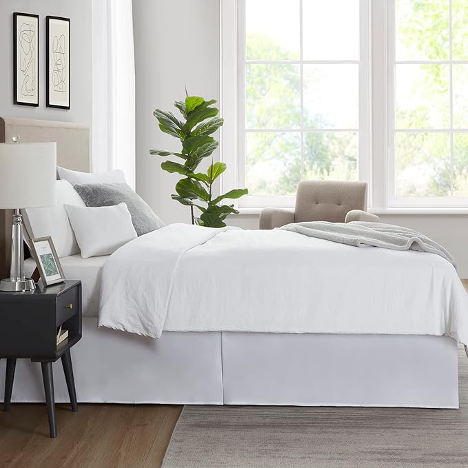 Nestl White Bed Skirt King Size - Image 7