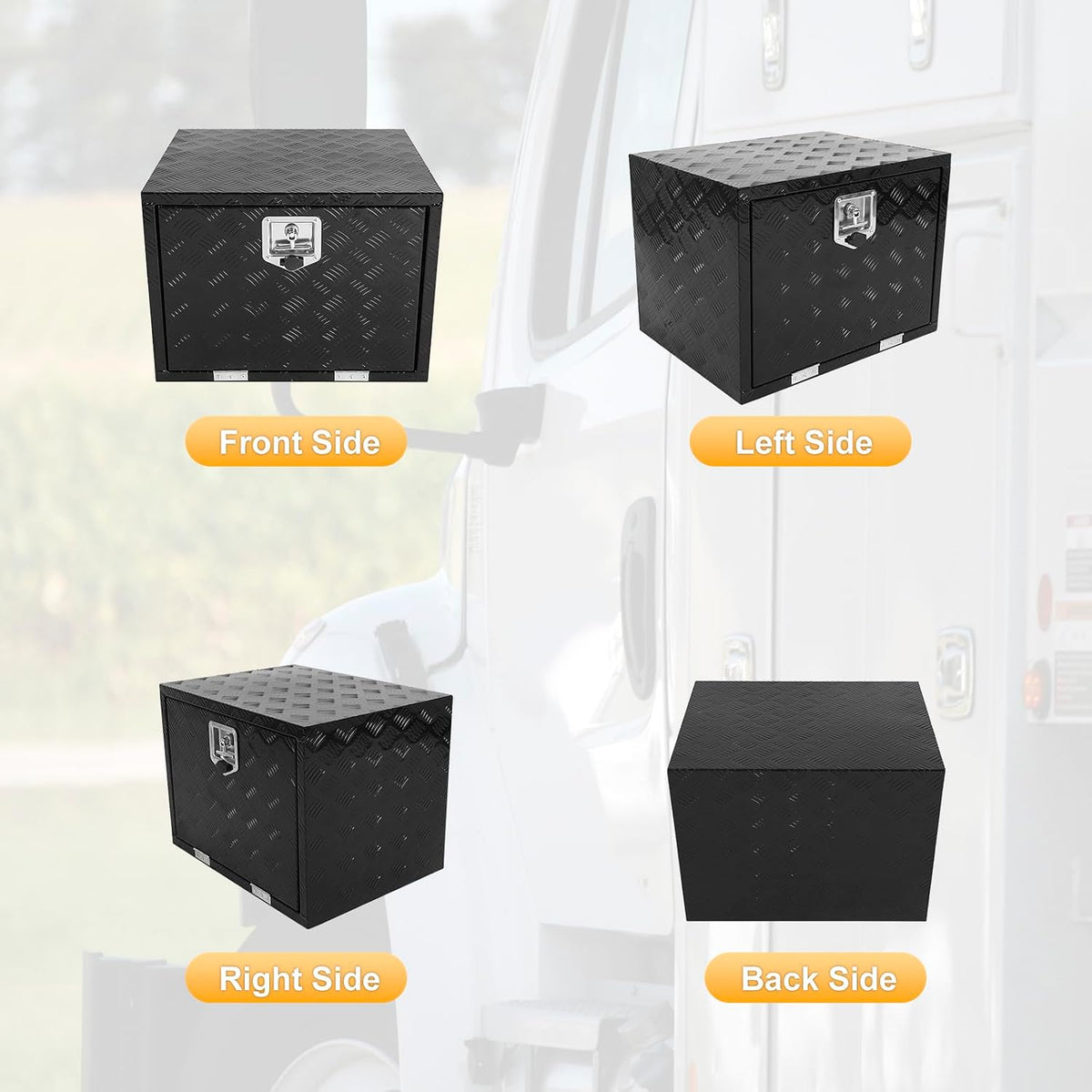 24 inch underbody truck tool box aluminum storage, package contents