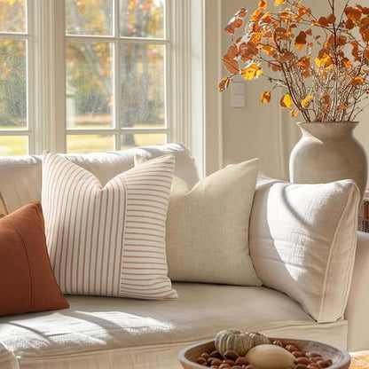 YCOLL Fall Pillow Covers 18x18, Modern Accent Throw Pillow Covers Set of 2 - Image 3