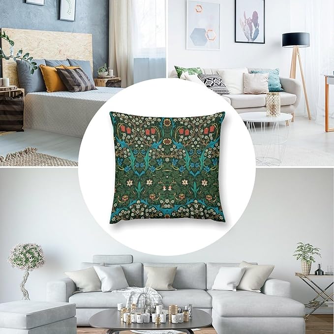 William Morris Floral Original Throw Pillow Covers Boho Chic Retro Floral Cozy - Image 7