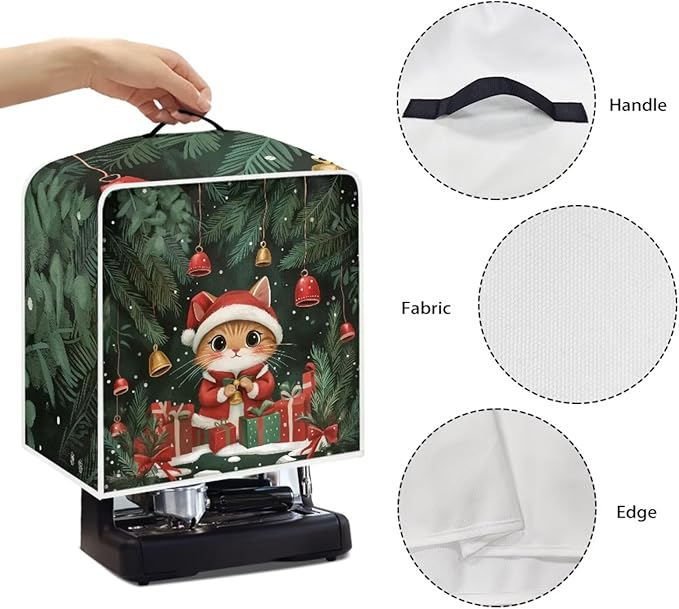 Coffee Maker Cover Christmas Cat Coffee Up Covers Dustproof Protector - Image 5