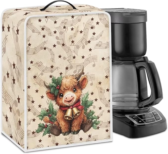 Christmas Coffee Maker Cover, Dustproof Washable Highland Cow Coffee Machine by Unknown