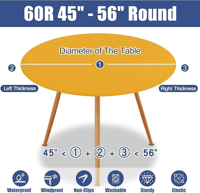 Round Spandex Tablecloth, Elastic Fitted Waterproof Tablecloths - Image 8