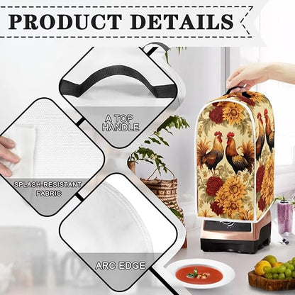 Rooster Toaster and Blender Cover Set Washable Coffee Maker Appliance Covers - Image 3
