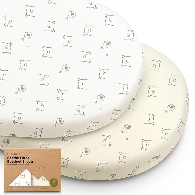 2-Pack Organic Bassinet Sheets for Girls, Boys by KeaBabies