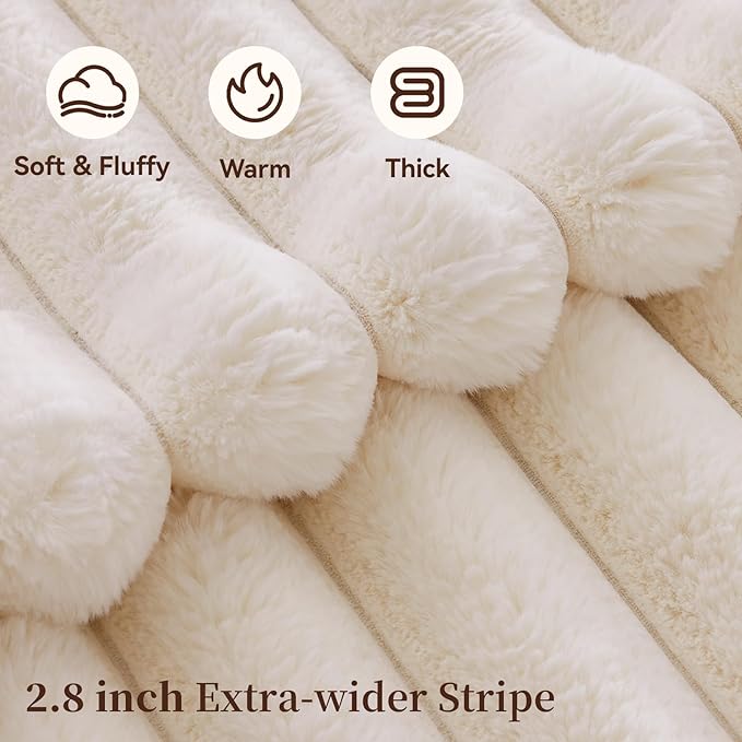 Fluffy Faux Fur Throw Blanket, Thick 1000GSM Soft Cozy Throw Blankets - Image 3