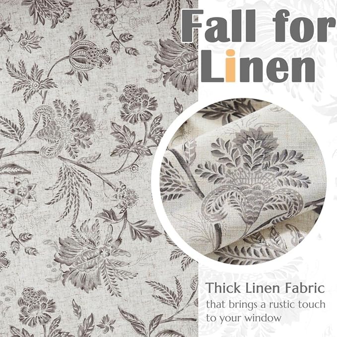 jinchan Floral Valance Curtain Linen Kitchen Valance - Image 5