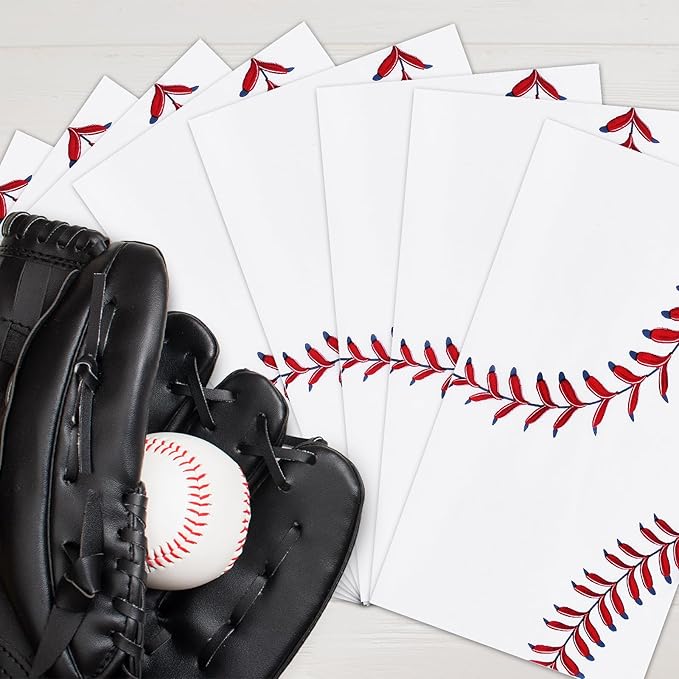 100 Pack Baseball Party Paper Napkins – 13 x 16 Inches Unfolded, 3-Ply - Image 4