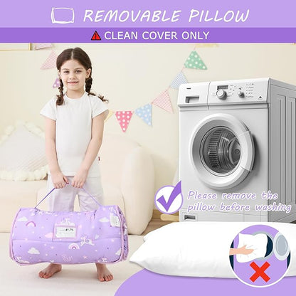 Toddler Nap Mat with Pillow and Blanket, Extra Large Rolled Napping Mats - Image 6