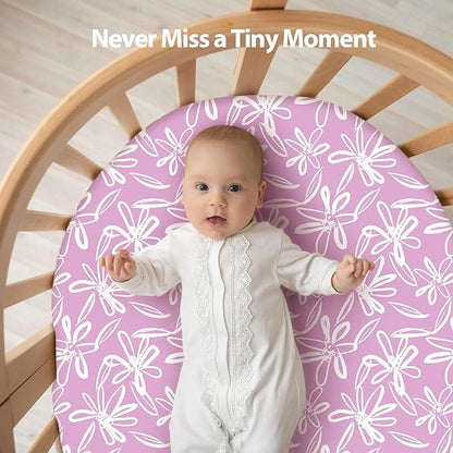 Baby Bassinet Sheets Girl Boy, Fitted Bassinet Sheet Set 3 Pack Bassinet - Image 6