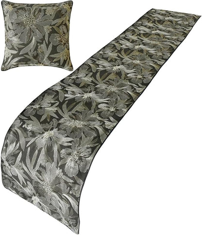 The HomeCentric King/Queen/Twin Grey Decorative Bed Runner Full 68"x18" Bed by TheHomeCentric