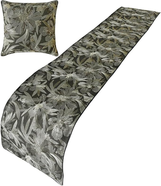 The HomeCentric King/Queen/Twin Grey Decorative Bed Runner Full 68"x18" Bed by TheHomeCentric