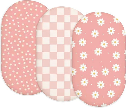 Bassinet Sheets for Baby Girls Boys 2 Pack, Fitted Baby Mattress Sheet for by Home