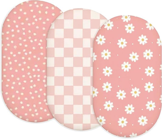 Bassinet Sheets for Baby Girls Boys 2 Pack, Fitted Baby Mattress Sheet for by Home