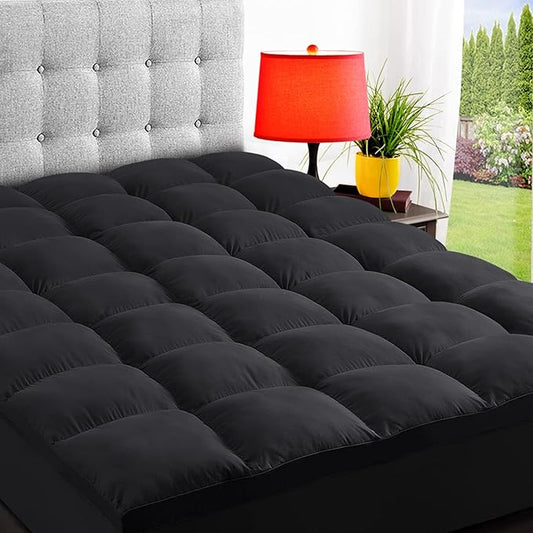 ELEMUSE Queen Black Mattress Topper by ELEMUSE