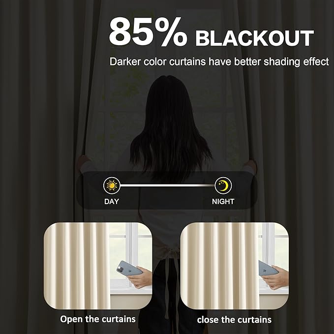 KEQIAOSUOCAI Pinch Pleated Curtains 138 Inches Long, Memory Shape Room - Image 3