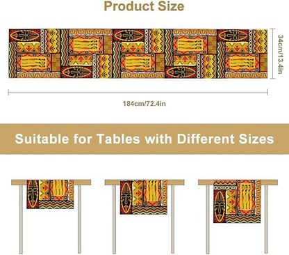 African Totems Table Runner, African American Kwanzaa Black History Month - Image 4
